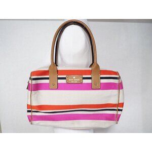 Kate Spade New York Kaleigh Oak Island Pink Red Stripe Tote Bag Satchel Purse